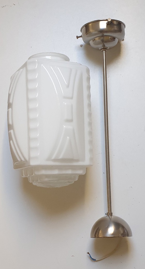 Image 1 of Art Deco hanglamp opaline glas 