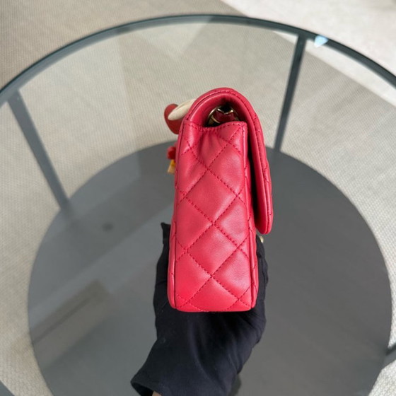 Image 1 of Chanel Classic Flap Medium - Special Valentine Edition 25CM Quilted Lambskin Red Gold Hardware Series 14