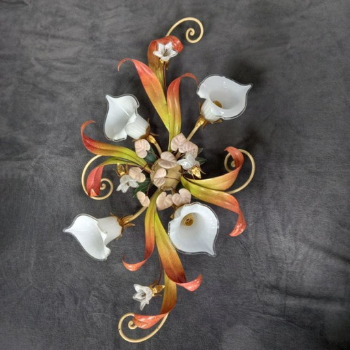 Paterno Franco - Aplique, Plafón, flor floral nenuphar italia 95cm