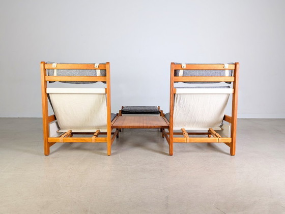 Image 1 of Divano originale Niels Eilersen Mid-Century con poltrona e poggiapiedi