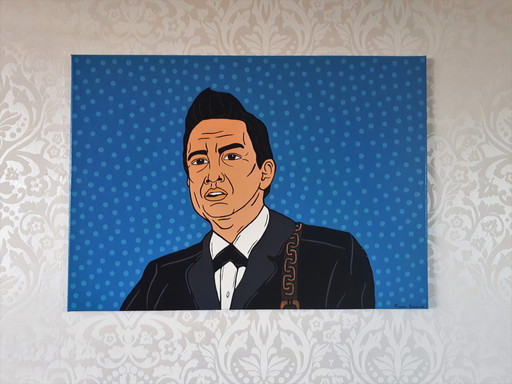 Frances Eckhardt - pop art painting Cash 50x70 cm
