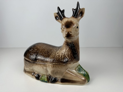 Vintage majolica terrine with lid - Michel Caugant