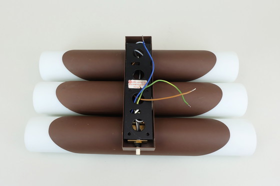 Image 1 of Lámpara de pared con aplique de mediados de siglo, diseño de Klaus Link para Neuhaus-Leuchten, años 60, metal, vidrio satinado