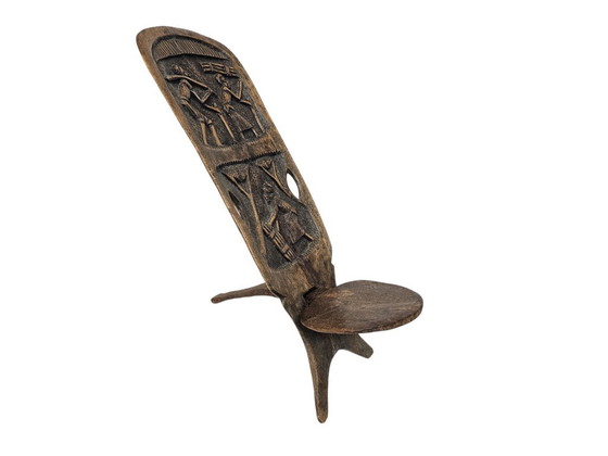 Silla Palaver - Silla de parto/bario - Madera maciza - Malawi - Tercer cuarto del siglo XX – Sillas y sillones (photo 5 of 8)