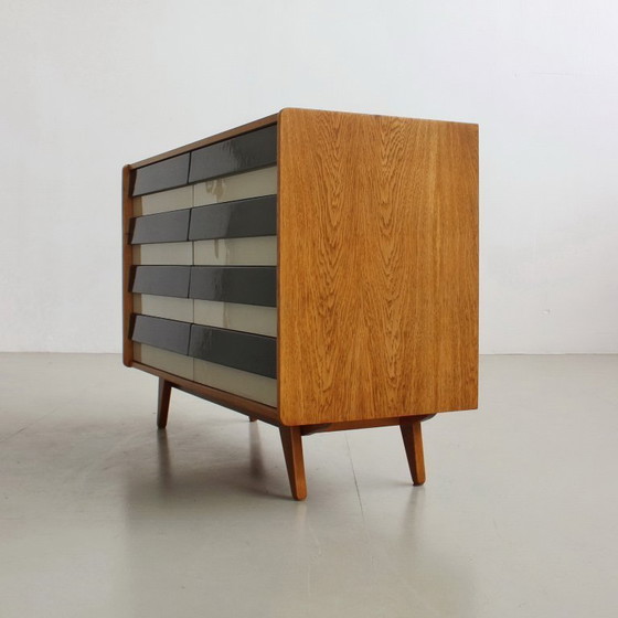 Image 1 of Commode de style Mid-Century par Jiří Jiroutek, buffet U-453, noir et blanc, années 1960