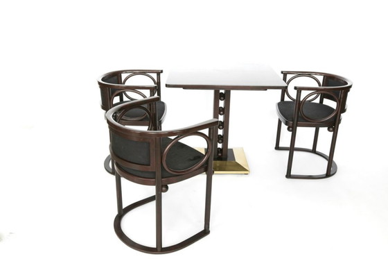 Image 1 of 24-Ball Table + 3 Chairs Fledermaus Josef Hoffmann for Wittmann