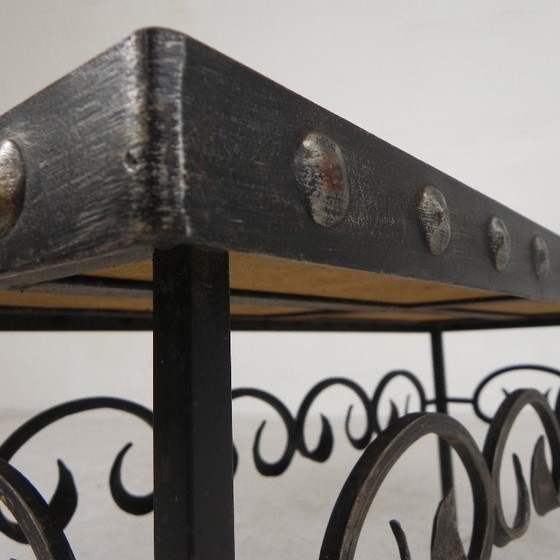 Mid Century Brutalist Tegeltafel, Met 10 Tegels En Stalen Frame, Jaren 60 – Bijzettafels, Iron, Ceramic (photo 22 of 22)