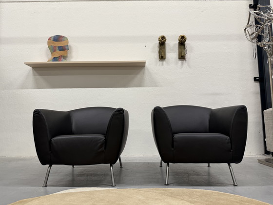 Image 1 of 2 Gelderland 6250 Fauteuil Zwart Leer