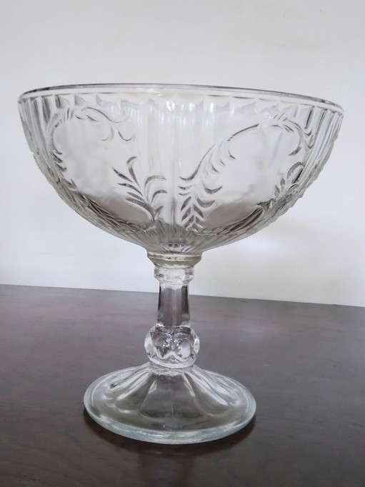 Mid-century pressed glass fruit bowl