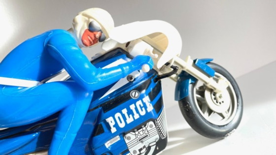 Image 1 of Joustra Metal Motorcycle Toy – Vintage France