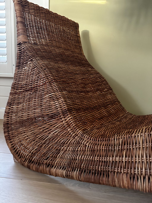 Karlskrona Rattan Chaise Longue By Karl Malmvall