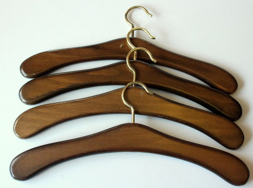 Grucce robuste e di alta qualità (4 pezzi) in legno (noce) e ottone, stile vintage