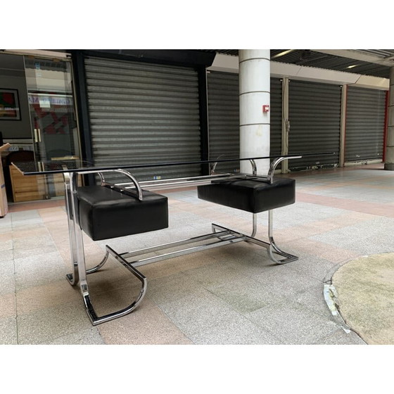 Image 1 of Vintage metal and wood desk, 1975