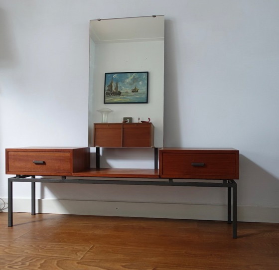 Image 1 of Espejo moderno de mediados de siglo Kuperus Almelo en estilo Pastoe Braakman.