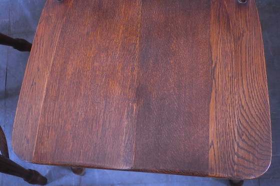 Image 1 of 6 Windsor-Stühle aus massivem Eichenholz mit Leier-Rücken, 1960er Jahre