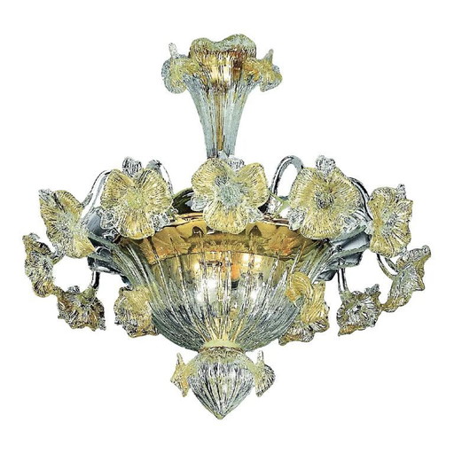 Venetian Floreal Gold Murano Glass Flush Mount