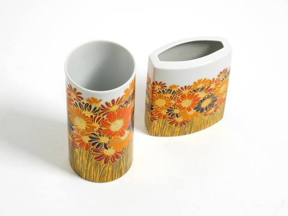 Image 1 of Two beautiful 1980s porcelain vases by Rosamonde Nairac for Rosenthal studio-line