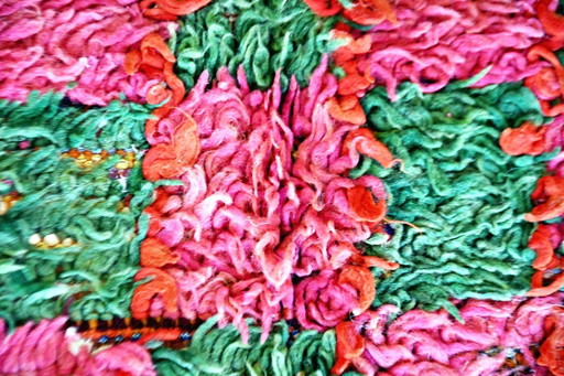 Tappeto a scacchi Boujaad marocchino vintage – 230 x 135 cm