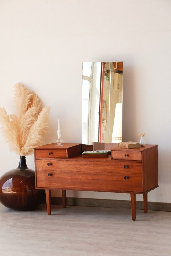 Image 1 of Vintage teakhouten kaptafel Avalon - Scandinavisch design uit het midden van de 20e eeuw