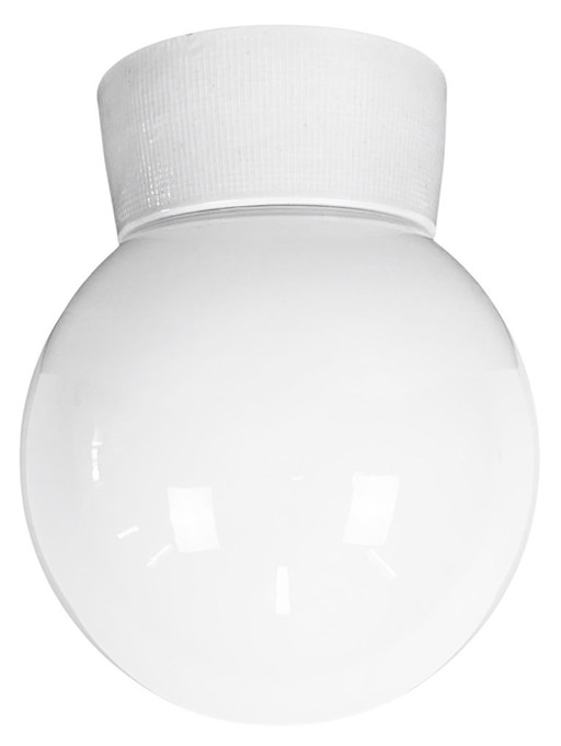 Vintage White Porcelain Ceiling Light with Milk Glass, 1960s – plafondlampen