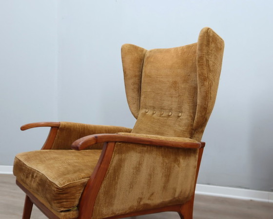 Image 1 of 1950s Camea Italian reclining armchairs dralon velvet, set of 2