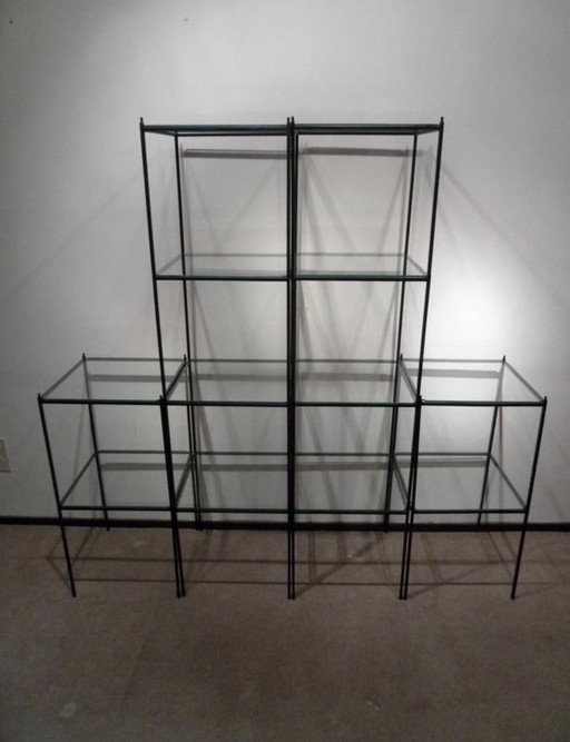 10 Stable Vintage Display Tables / Side Tables / Display case. Pays-Bas 1950's, Éléments individuels