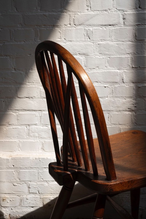 Vroege Charles Gibbons Windsor-stoel van iephout, 1889, High Wycombe