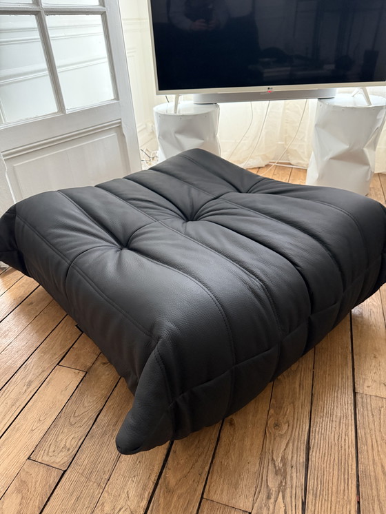 Image 1 of Sofagarnitur Togo von Michel Ducaroy, Linie Roset, schwarzes Leder
