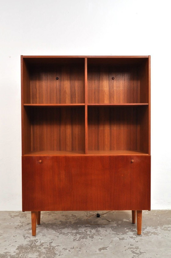 Image 1 of Mid-century Teak compartment cabinet with flap