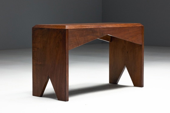 Image 1 of Mid-Century Walnut Bench, France, Late 20th Century