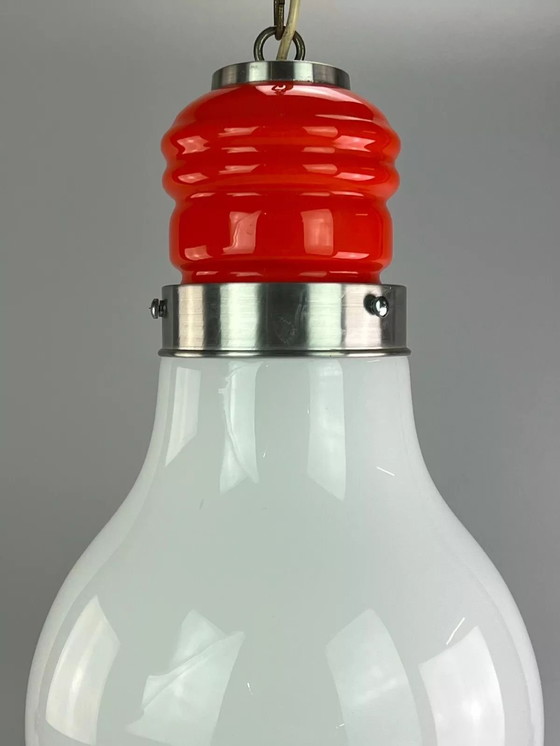 Image 1 of Lampada da soffitto anni '60-'70 lampada a sospensione in vetro di Murano "Bulb" Italia Space Age