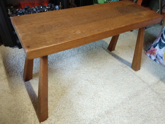 Image 1 of Brutalist Wabi Sabi bijzettafel massief eiken 