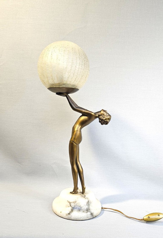 Image 1 of Table lamp - Patinated bronze-colored metal - Table lamp 'Dancer'