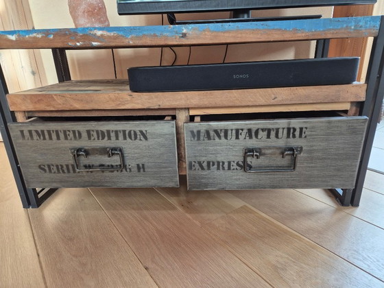 Image 1 of Industrial TV stand – reclaimed wood & metal