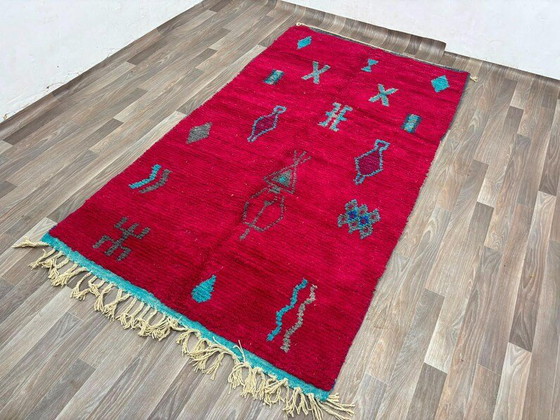 Magnifique Tapis Rouge en Laine 150/250cm – Wool (photo 7 of 10)