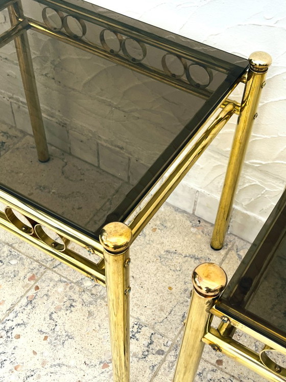 Pair of Belgo Chrome Side tables, Belgochrom, Brass, Gold (photo 8 of 14)
