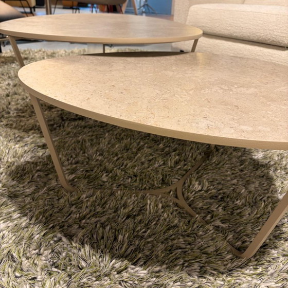 Set di tavolini da caffè Metaform Nobby, Pietra, Metallo, Beige, Modern (foto 5 di 5)