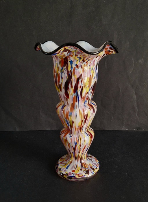 Murano Art Deco Spatterglas Vaas