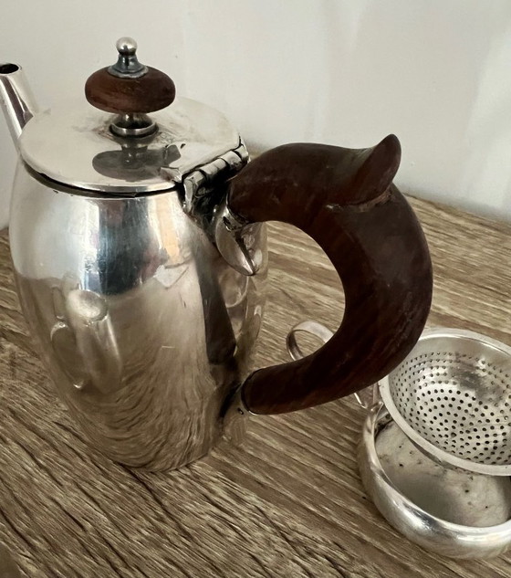 Image 1 of Servizio da tè Linton Paris da 4 pezzi per una persona (egoista), metallo argentato con punzone