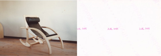 Transat Design Sessel – Kreation 1990/91 – Originalstück – Bernard Bouchault, Leder, Holz (photo 9 of 9)