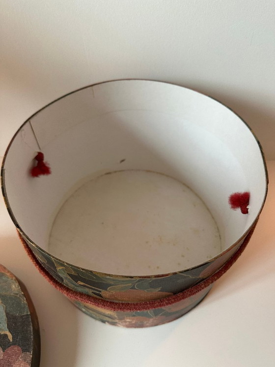 Image 1 of Vintage Hatbox with Fruit Pattern