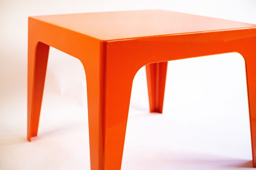 80s, orange side table VINTAGE