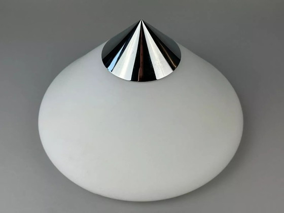 Image 1 of 60s 70s ceiling lamp wall lamp by Limburg Leuchten Germany glass chrome