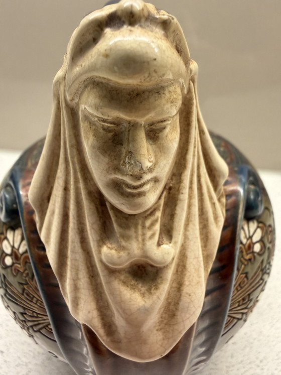 Majolika-Krug im ägyptischen Stil, um 1880. Gerbing & Stephan – Gerbing&Stephan, Dekorative Objekte, Ceramic (photo 9 of 15)