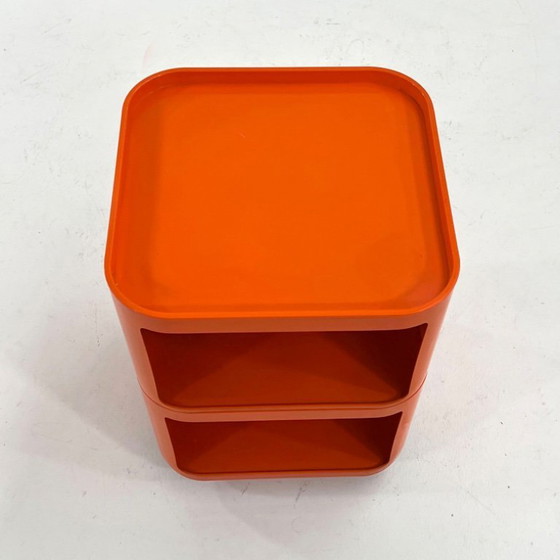 Image 1 of Oranje vierkante Componibili opbergmeubel van Anna Castelli voor Kartell, jaren 70