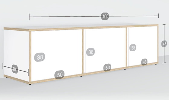 Image 1 of Tylko TV Stand in White with Doors