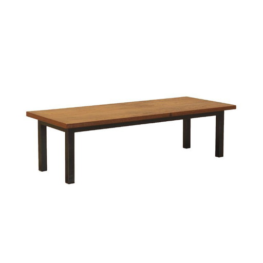 Dänischer Couchtisch aus Teakfurnier auf Metallbeinen, 1960er Jahre – salontafels, Wood