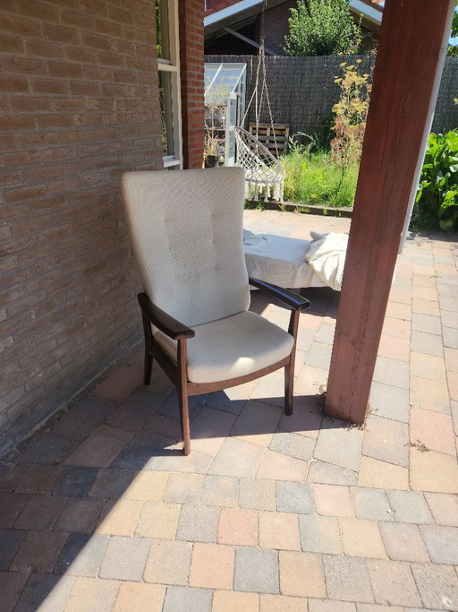 Farstrup 'Casa' Mid-Century (tejido crudo/melange claro) – fauteuils, Textile, Wood