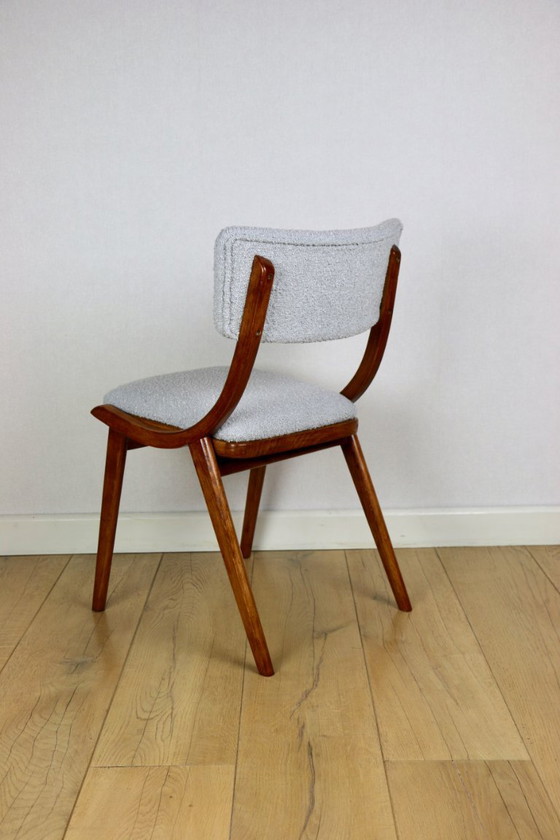 Image 1 of Silla Skoczek azul claro y gris claro de bouclé de los años 70