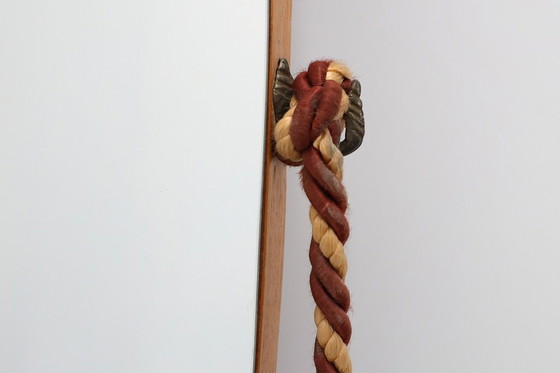 Image 1 of Specchio vintage a forma di triangolo organico con retro in legno, Belgio anni '60